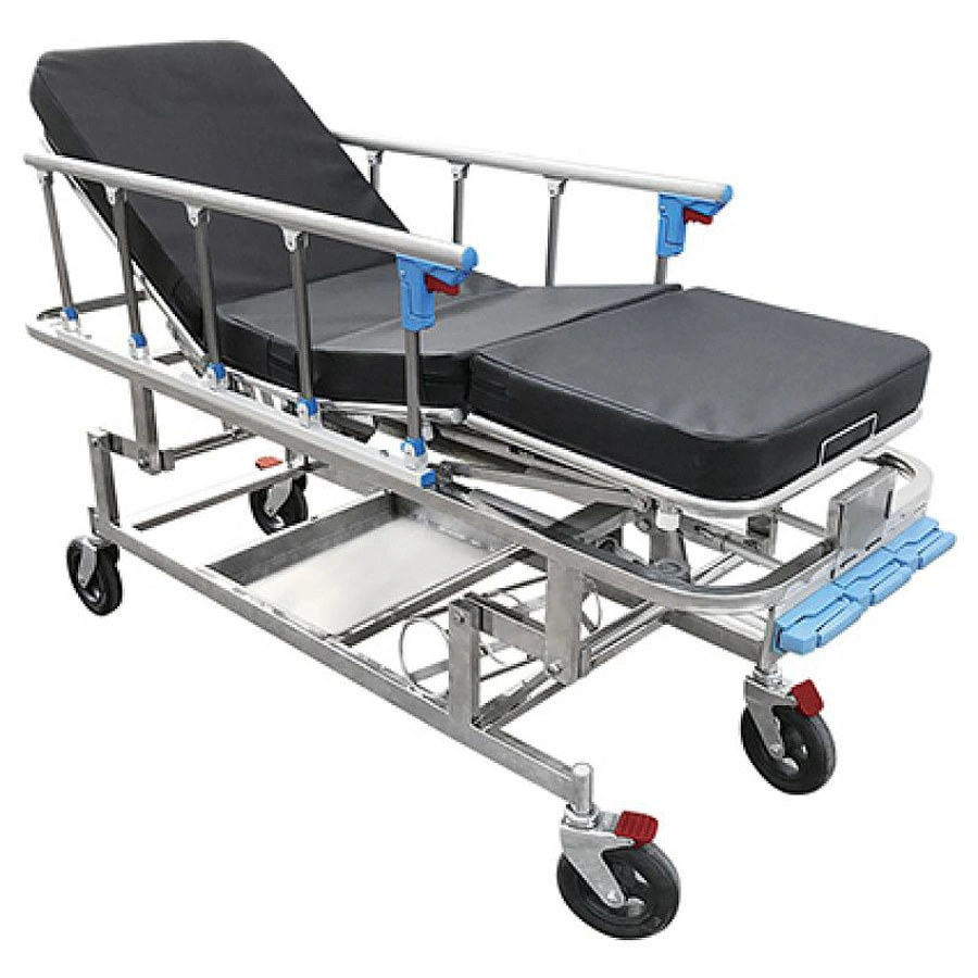 Bed Patient Hospital Transfer Emergency Hospital Stretcher Stainless Steel Stretcher Patient Trolley Cart Transport Transfer Trolley Stretcher