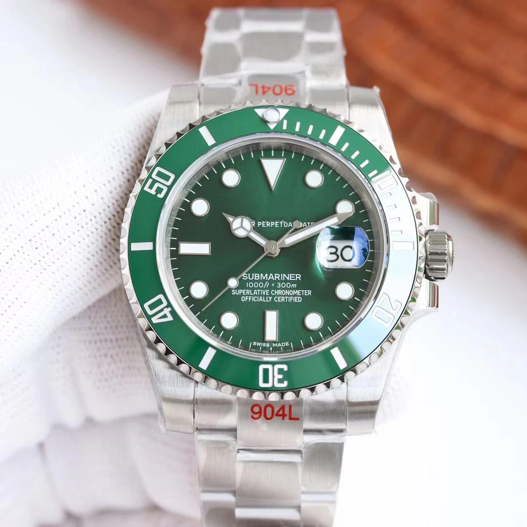 أعلى جودة بيع السيارات Rolex'ss Submarine Sapphire Mirror Automatic الميكانيكية 3135 حركة ساعة الرجال الميكانيكية ساعة رصد نسخة طبق الأصل ساعة منضدة