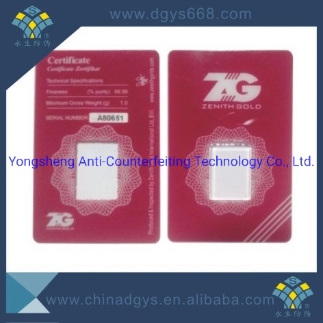 Custom High quality/High cost performance  Hologram Gold Bar/Coin Packaging Card Sleeves Card Set