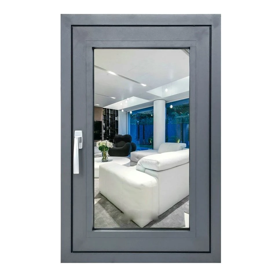 Large Glass Frame Aluminum Casement Window with Mosquito Mesh