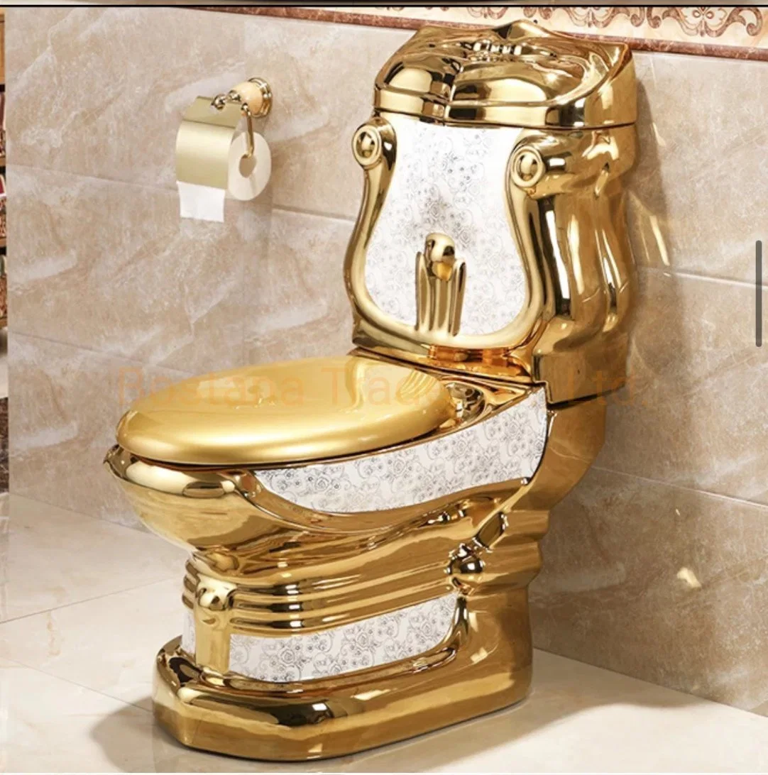 Baño de Porcelana de lujo Oro cerámica Juego sanitario WC