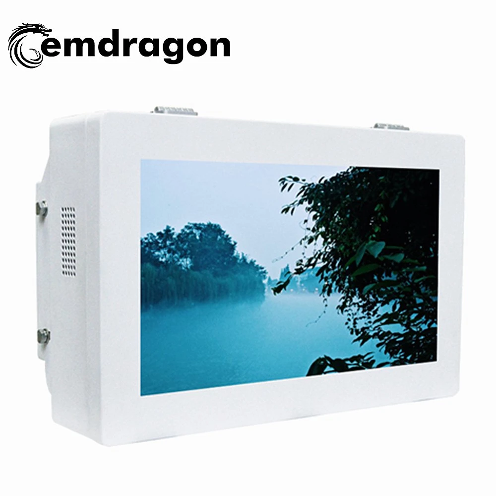 Outdoor Wall Mount Advertising Machine 32 Inch Wall Mount Media Display Cheap All in One Desktop PC New Media Player with Bottom Wheels LED Digital Signage