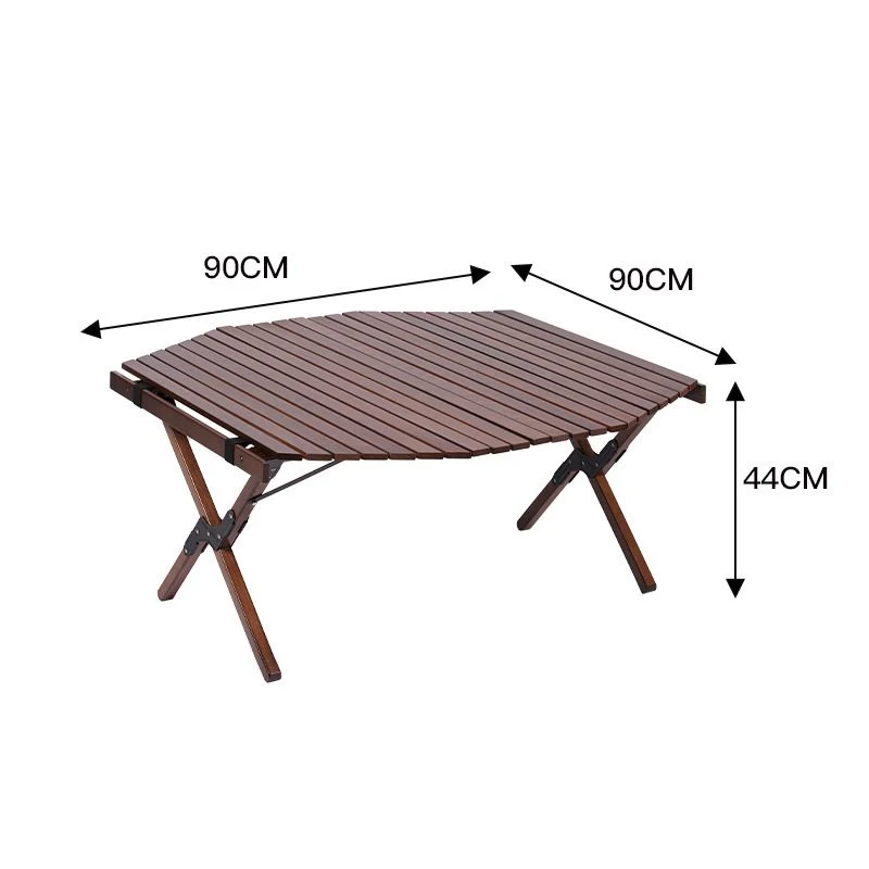 Mountainhiker Outdoor Furniture Picnic Modern Removable Wooden Foldable Camping Egg Roll Table