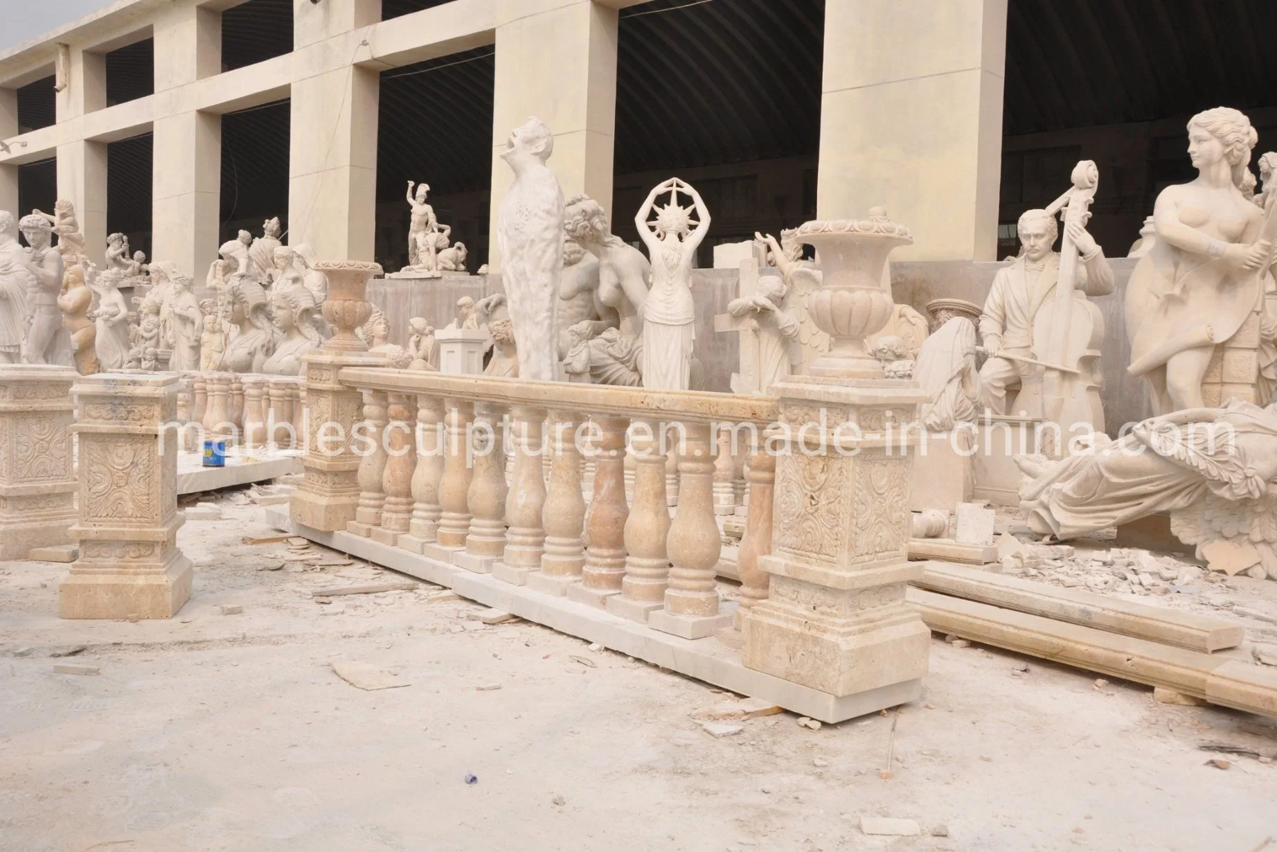 Beige Marble Sculpture Marble Stair Balustrade (SY-B011)