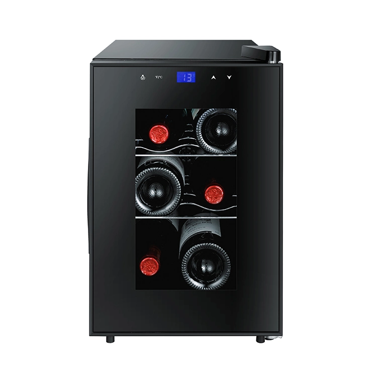 De lujo independiente Mini nevera Termoeléctrica de enfriador de vino Bodega Candor personalizados de nevera Termoeléctrica de vidrio de 6 botellas