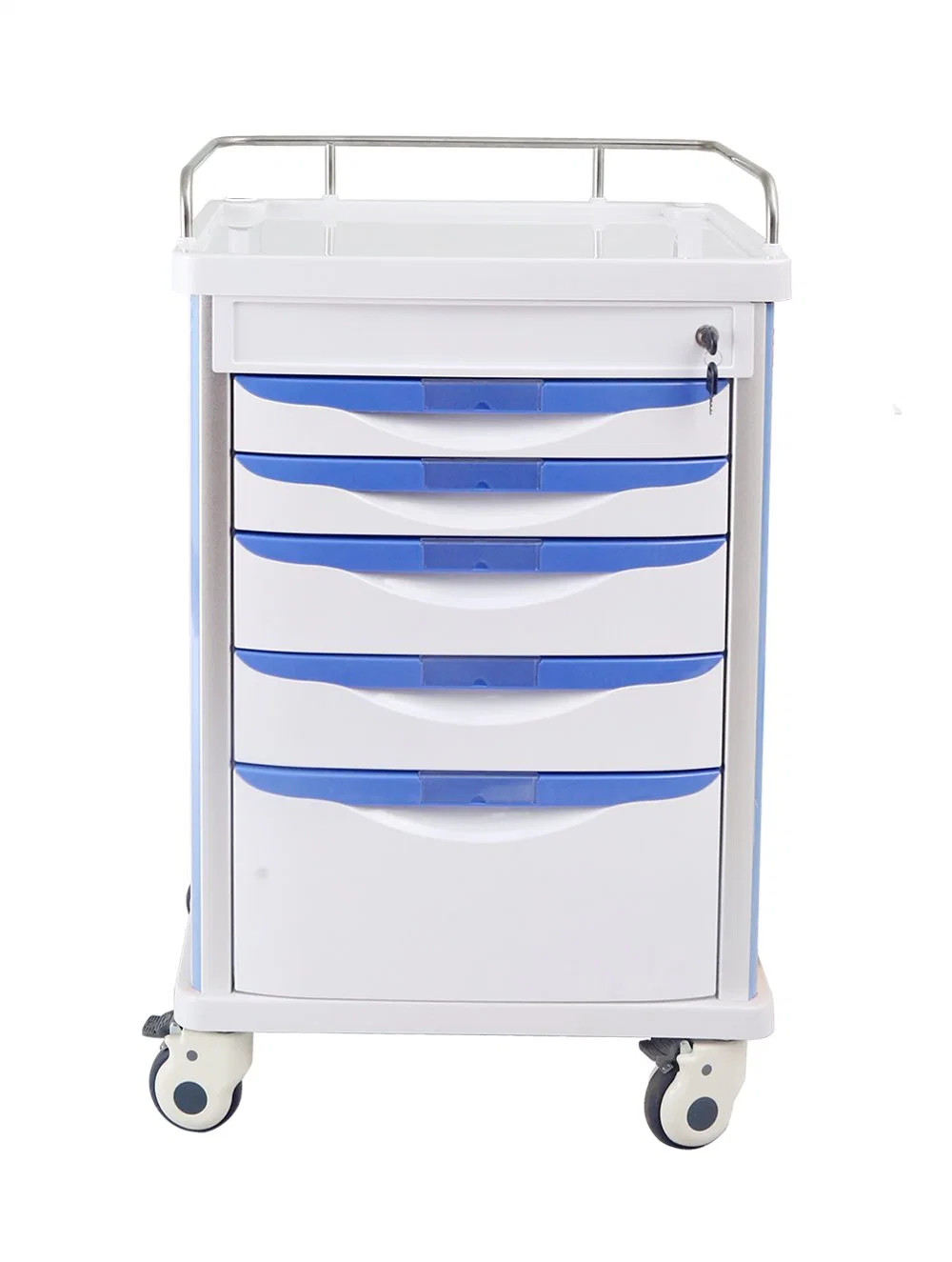 ABS Medicine Distribution Trolley and Cart with Drawers for Medical, Emergency, Logistic, Laundry, Treatment, Anesthesia as Hospital Furniture- F