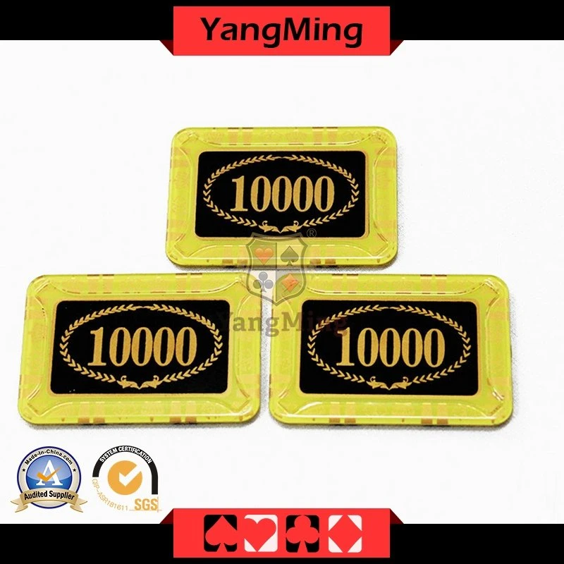 High Transparent Crystal Acrylic Plastic Bronzing Screen Printing Baccarat Poker UV Anti-Counterfeiting Chips