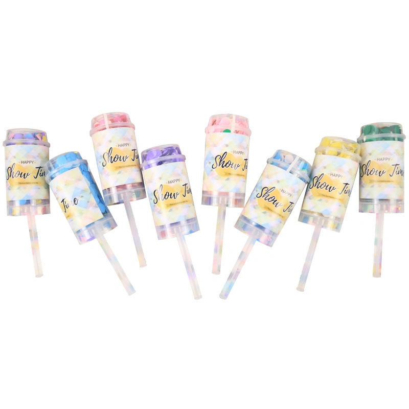 Graduation Opening Atmosphere Handheld Confetti Fireworks Wedding Birthday Party Supplies Push Music Spray Tube Hand Twist Ritual Tube Unicorn Mermaid Confetti