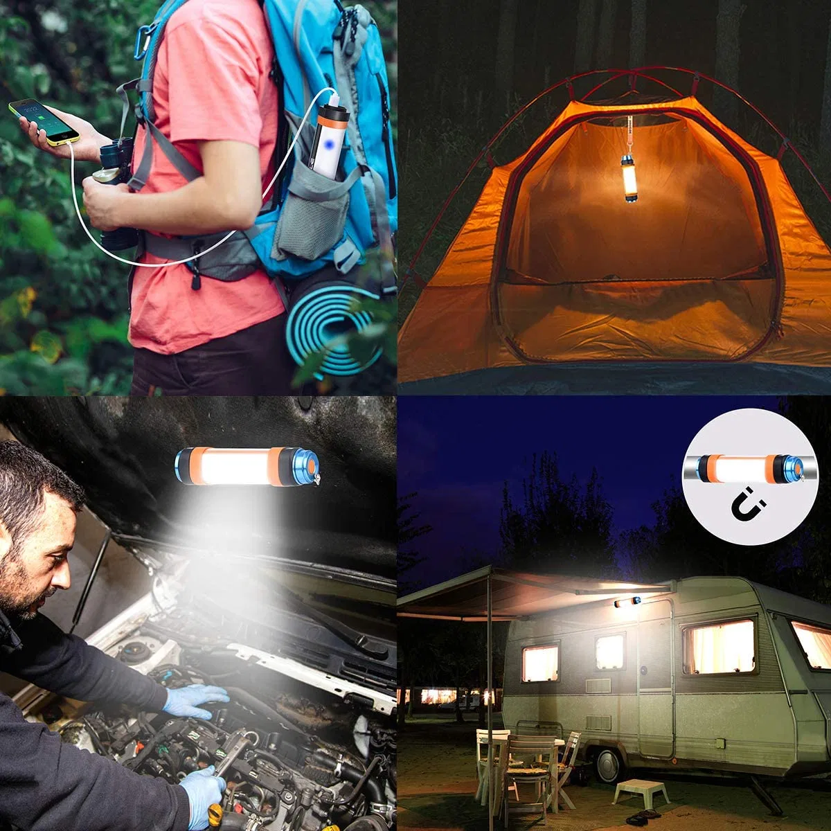 30+6 LED Camping Light, Emergency Lamp, Rechargeable Working Lamp LED Torch (65290004)