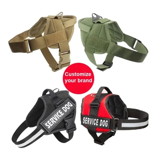 Productos para mascotas ajustable reflectante K9 Mazo de cables de servicio de capacitación militar perro mascota perro Chaleco arnés