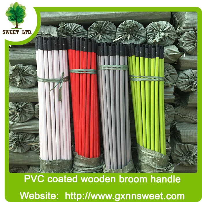 Machine Making Cheap Shrink Film PVC Coated Wooden Broom Handle for Broom