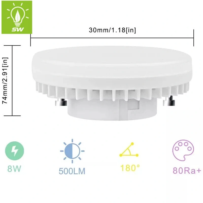 Aluminum Die Casting Gx53 LED Lamps Base 4W 6W 8W 10W 12W 15W 16W 18W with Certificates of CE RoHS