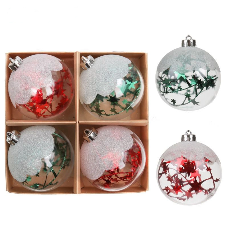 80mm Xmas Tree Ornaments Decoration Transparent Plastic Clear Baubles Craft Christmas Ball