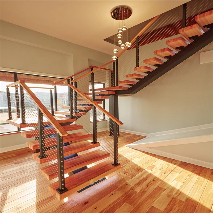 Wood Staircase Design in Sri Lanka with Staircase Railing and Aluminium Stainless Steel Staircase Baluster