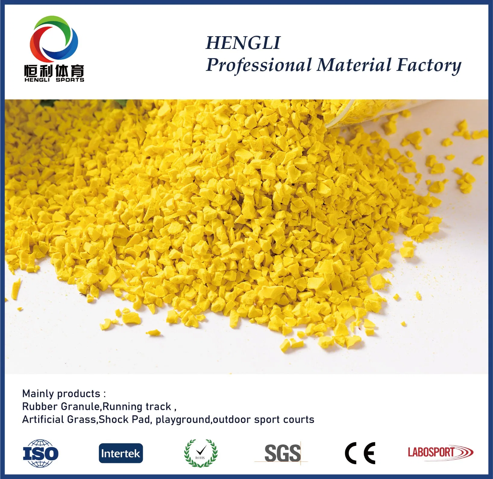 Environmental Playground Raw Materials EPDM Chips Rubber Granules Wetpouring Surface Material