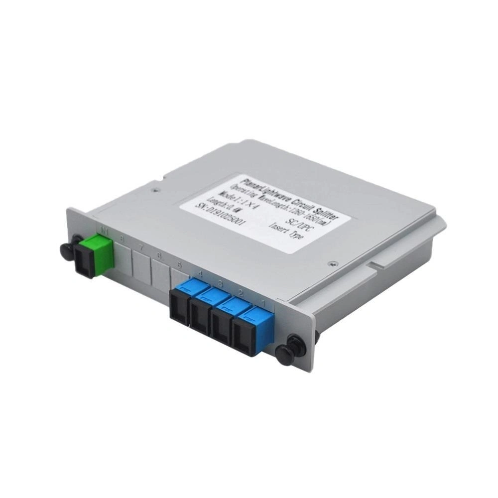 Best Sale Fiber Optic Cassette Card Inserting Modular with Sc/Upc Connector 1X4 PLC Splitter