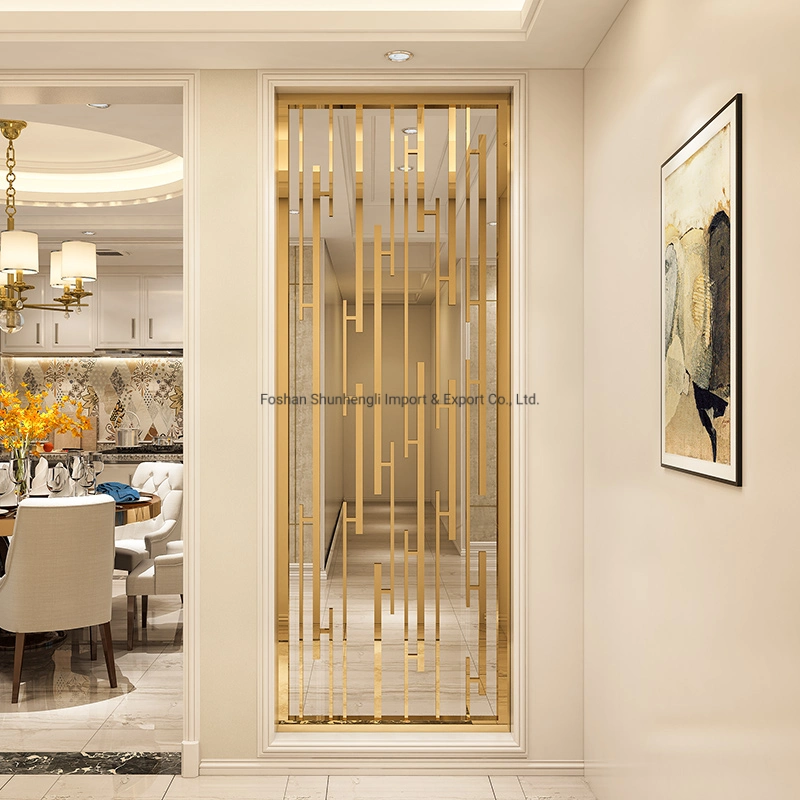 Gold Metal Room Divider Stainless Steel Hanging Screen Partition