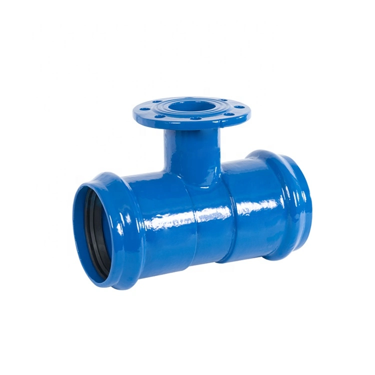 En 545 Ductile Iron Casting Di PVC Pipe Fitting Double Socket Tee with One Flange