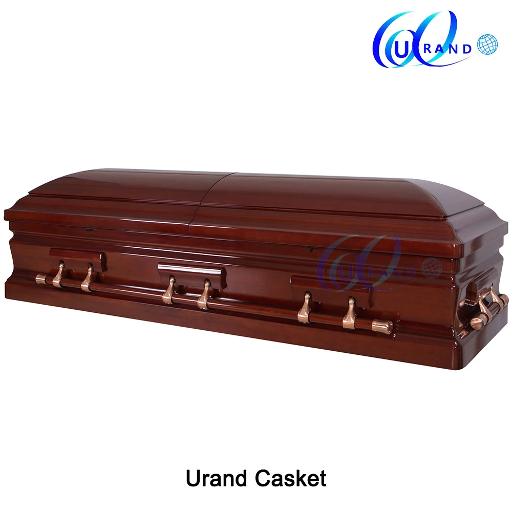 Unique Design Special Handles High Gloss Wooden Casket