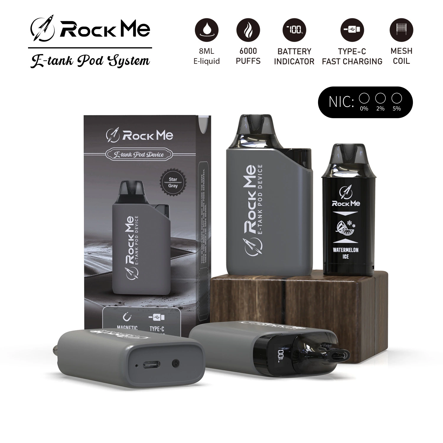 Luckee 6000 Puffs Système de Pod de Cigarette Électronique Jetable avec Bobine en Maille