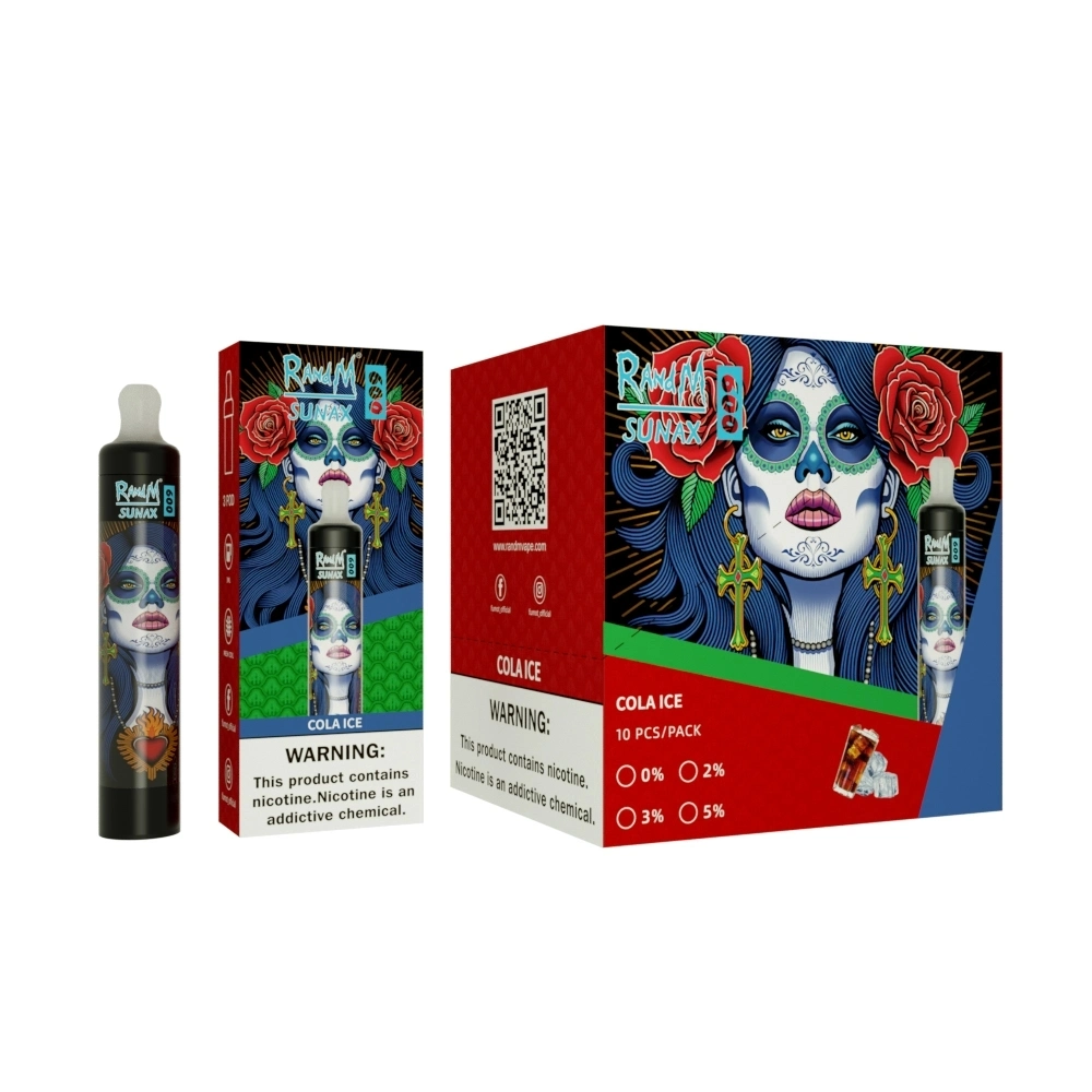 Esferográfica Vape com bobina de malha Randm Sunax 600 puff e Pod descartável para cigarros