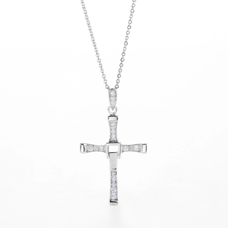 Bijoux de mode bonne vente géométrie en croix forme 925 pendentif argent Pour homme et femme