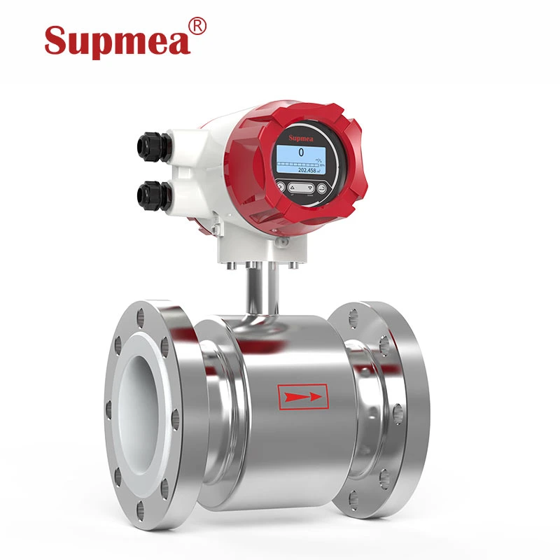 Liquid Waste Water Flow Meter RS485 Digital Water Electromagnetic Flow Meter with LED Display