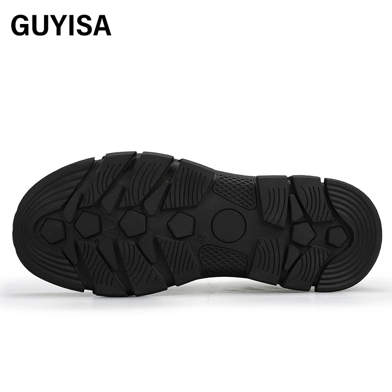 Guyisa Popular Estándar Europeo CE transpirable zapatos de seguridad ligeros y. Zapatos de trabajo de construcción industrial transpirables sin cordones