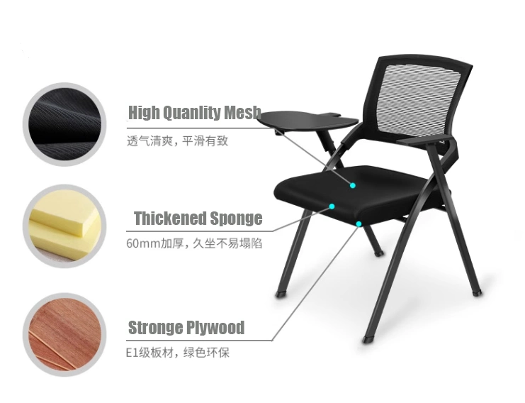 New Design MID Back Folding Training Chair Student Chair with Writing Tablet