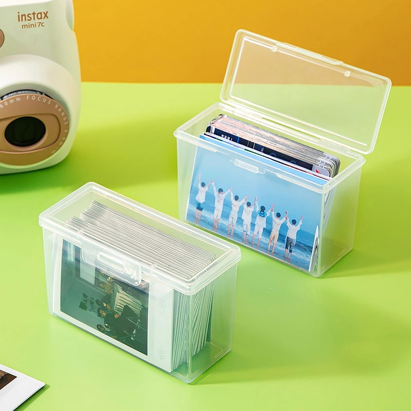 Photo Storage Box Dustproof Plastic Storage Box Sundries Conbtainer