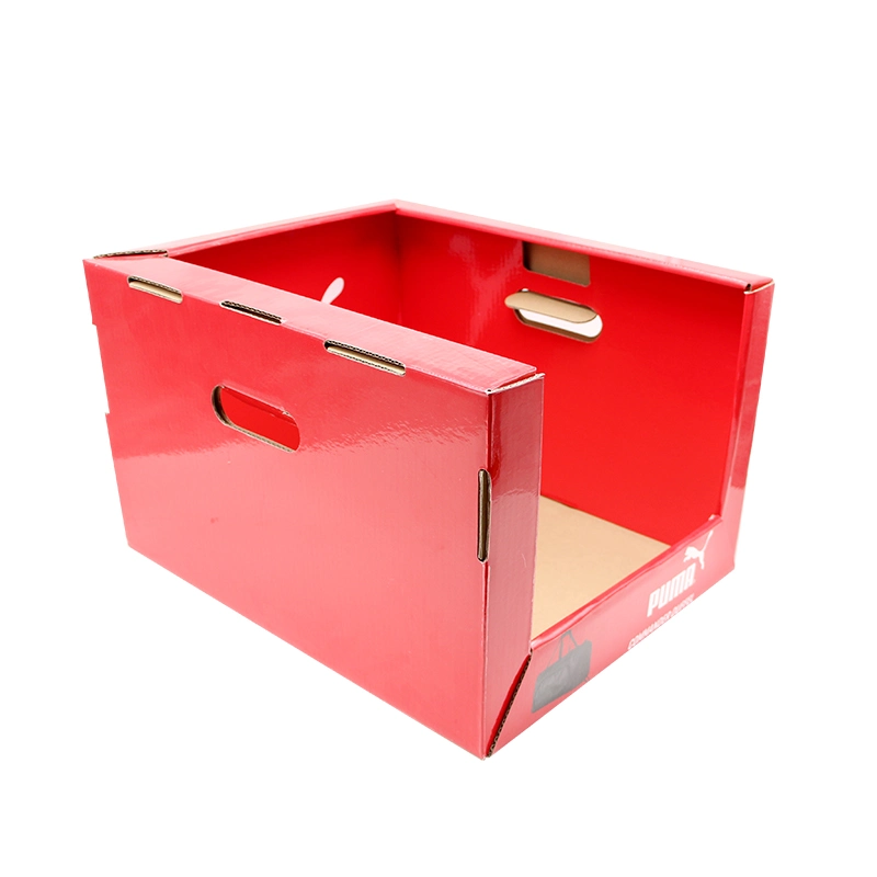 Paper Material Packaging Red Color Puma Bags Display Box