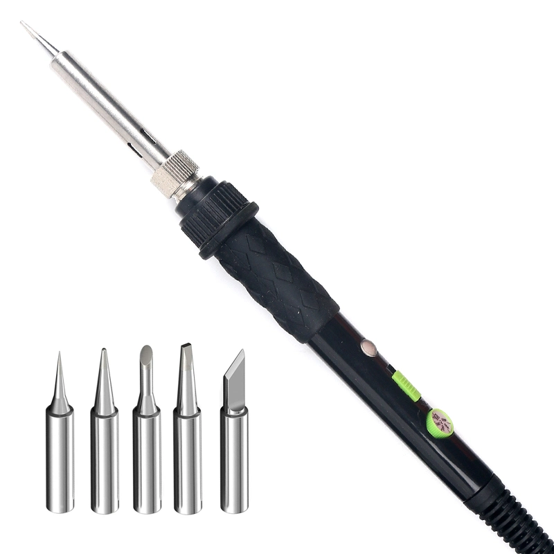 60W Repair Tools Variable Temperature Electric Soldering Iron with Switch in Pen + 5 Tips for Replace