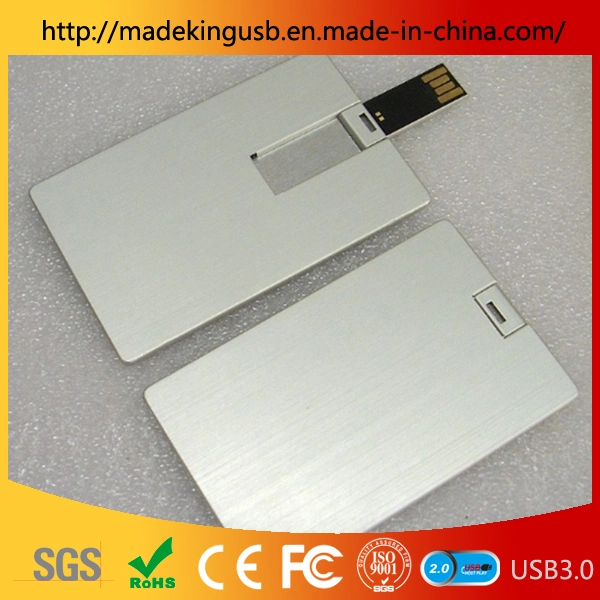 Hot Sale Metal Credit Card USB Flash Drive /USB Pen Drive with Color Printing Logo on Both Sides for Promotional Gift (USB 2.0/3.0)