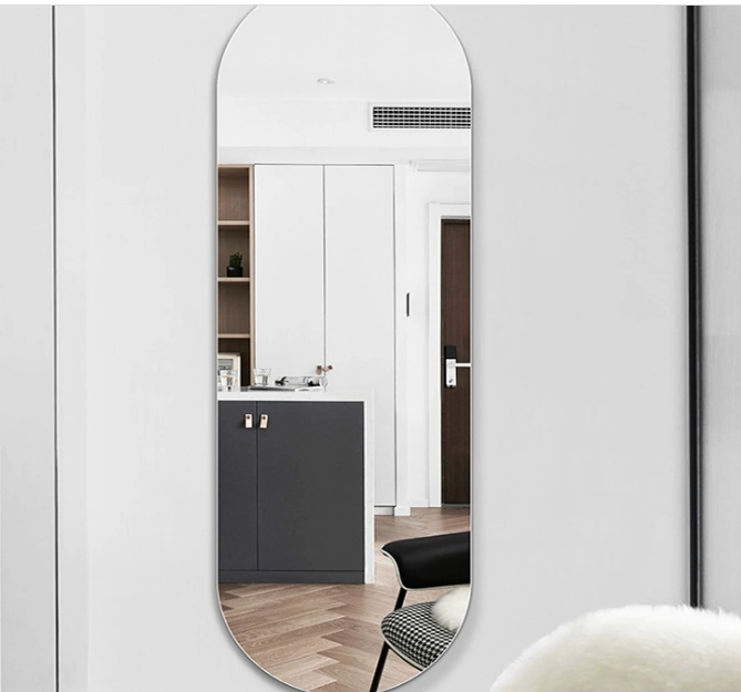 El cuarto de baño de pared de laminado decorativo de plata de la vanidad de longitud completa Smart Mirror
