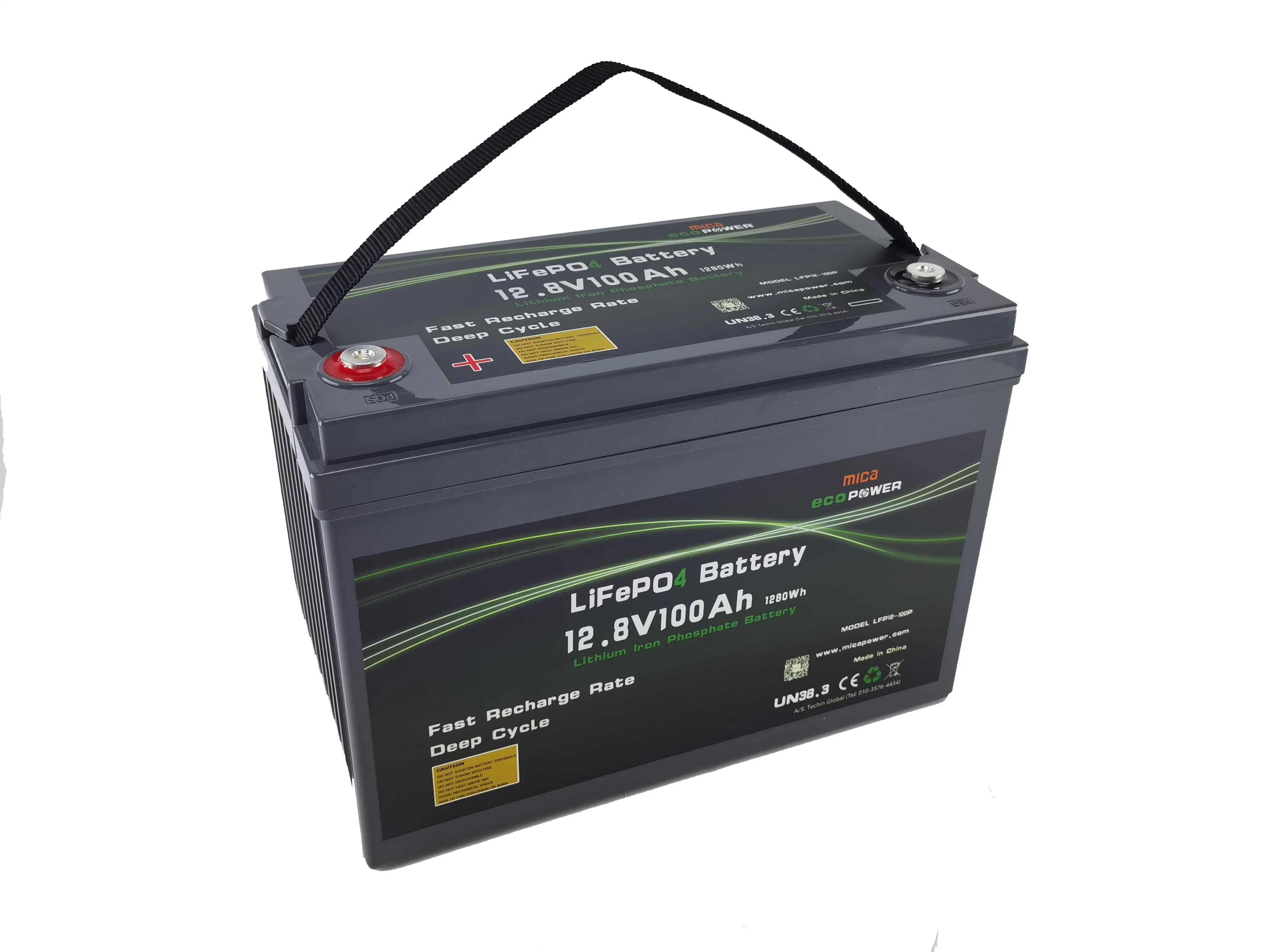 Le Mica Batterie LiFePO4 12V 100Ah Batterie au lithium pour OEM de stockage de l'énergie solaire