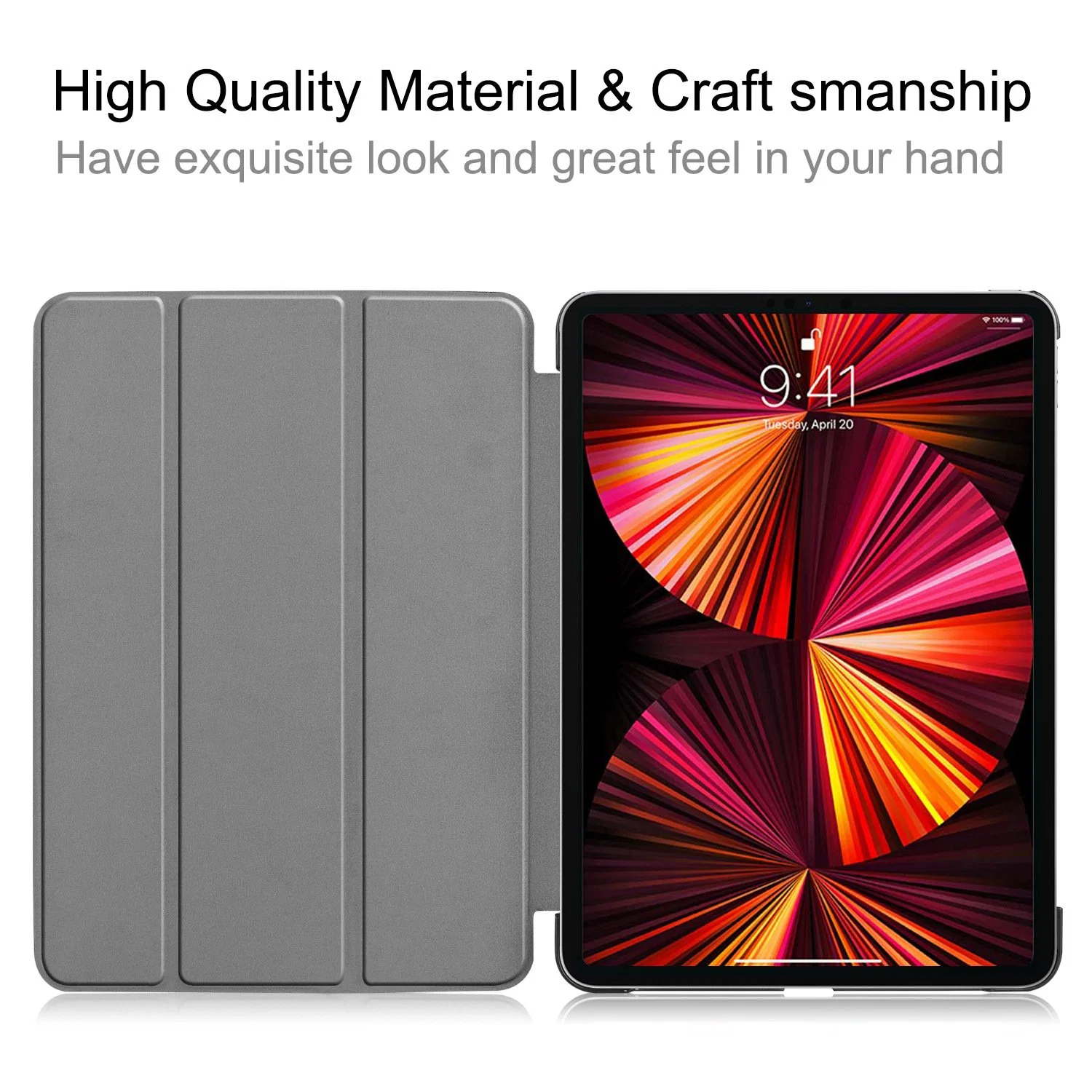 Magnetic Smart Case for iPad PRO 11 Inch 2021 Auto Sleep/Wake Trifold Folio Stand Tablet Cover Hard Back Shell