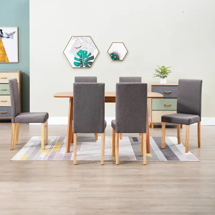 Factory Wholesale/Suppliers High quality/High cost performance  Dining Room Hotel Restaurant Furniture 6 PCS Wood with Taupe Fabric Dining Chairs