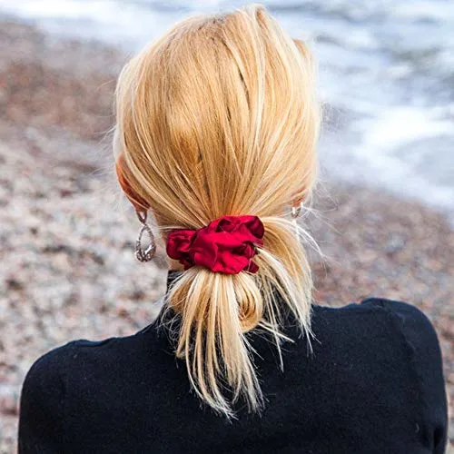 Venta de accesorios Scrunchies caliente chica joven de cabello Scrunchy elástica lazos de satén de seda Scrunchies para niñas