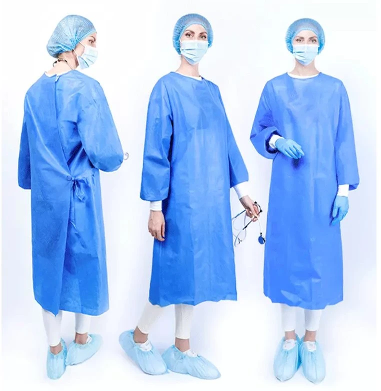 Medical Instrument Sterile SMS Fabric Level1/2/3/4 Reinforced Disposable Surgical Gown Waterproof Surgical Gowns CE/FDA/ISO