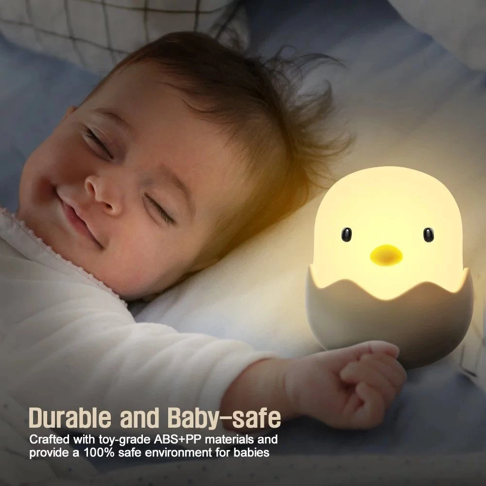 Quality Rechargeable Kids Night Decoration Lighting for Bedroom Baby Night Lamp Cute Chick Dimmer Switch Bedside Nursey Lamp Warm White/ White Mood Light