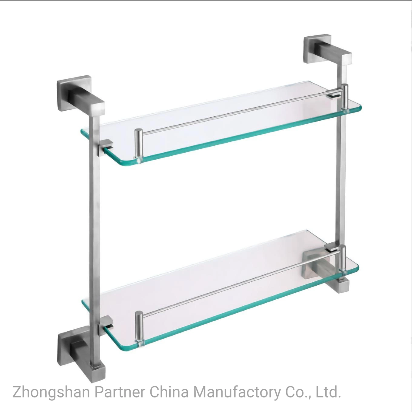 Stainless Steel 304 Elegant Corner Tempered Glass Shelf Bathroom Hardware