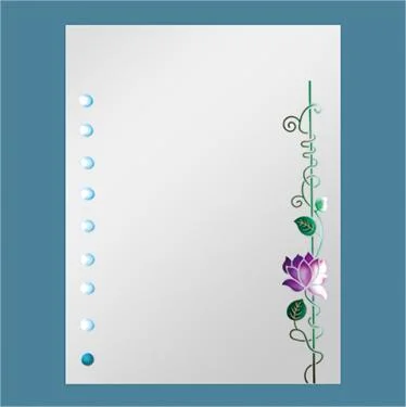 Double-Layer Vanity Top Bathroom Art Beveled Mirror with Shelf