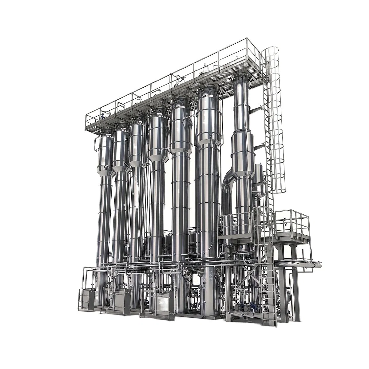 Solvent Recovery Falling Film Evaporator Vacuum Distillation Equipment for Malt Wort Concentration