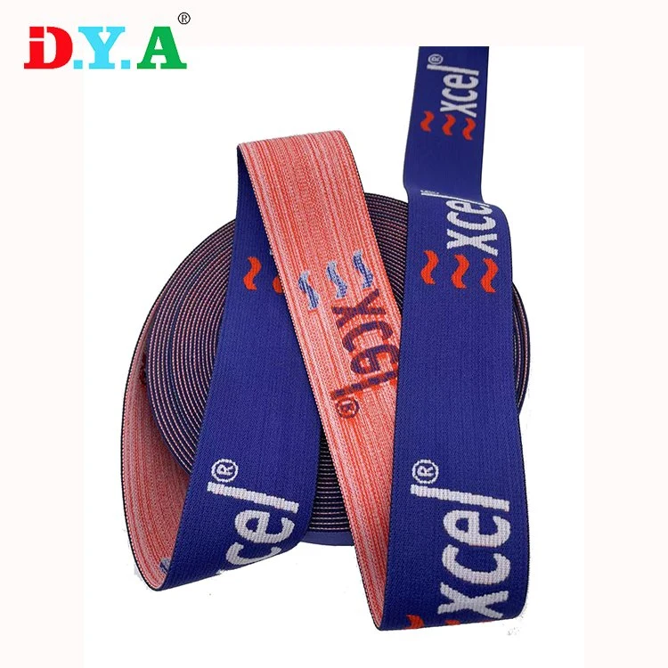 Custom Logo Jacquard Elastic Band Soft Nylon Jacquard Elastic Waistband for Underwear Garment