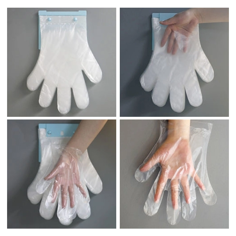 Guantes de PE desechables con colgante Header Card Blocked Guantes para Cocina gasolinera