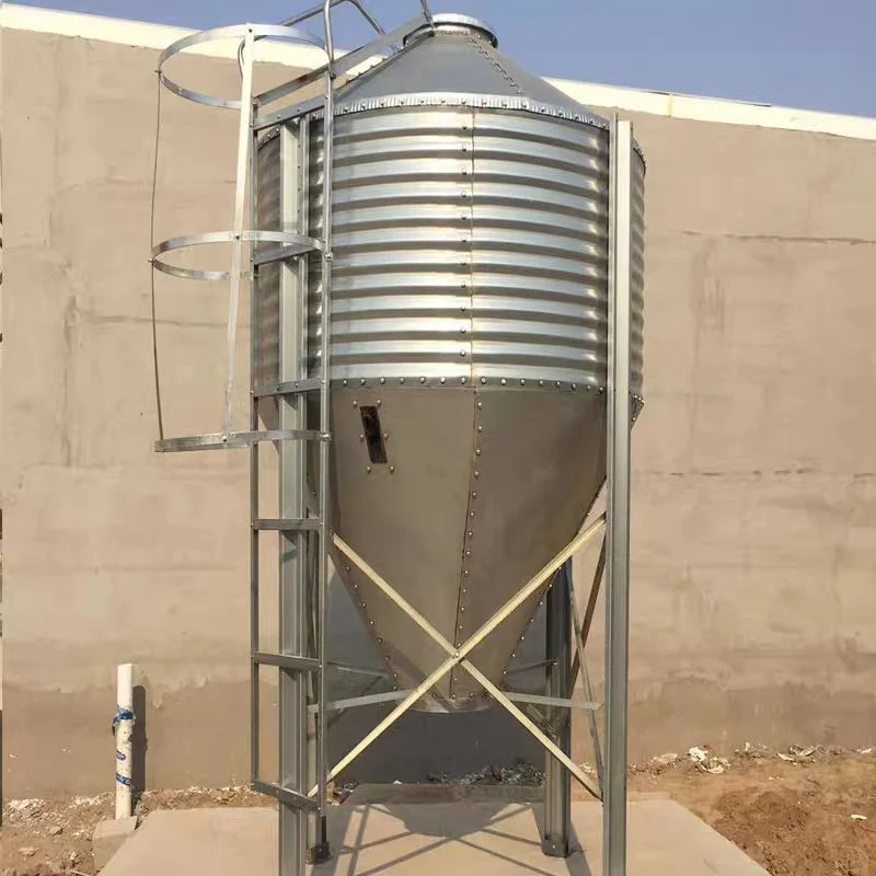 Granja de cerdos automática con torre de alimentación y silos de línea de alimentación