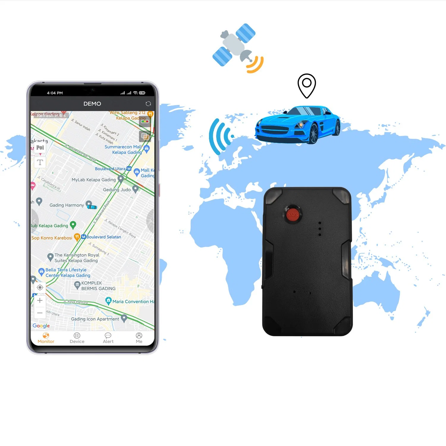 Melhor localizador de veículos Mini Real Time GPS para motociclos Motor do camião automóvel potência GSM automóvel