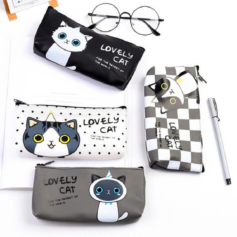 Custom Wholesale/Supplier Zipper School Cat Stationery Silicone Pencil Bags