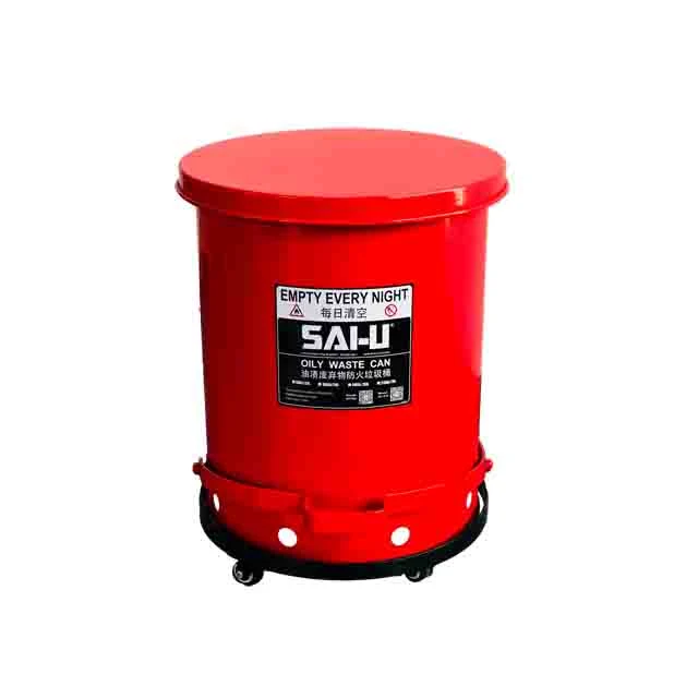 Sai-U Fireproof Galvanized Steel Waste Bin School Laboratory Equipment Supplies University Furniture 14 Gal / 52.9L
