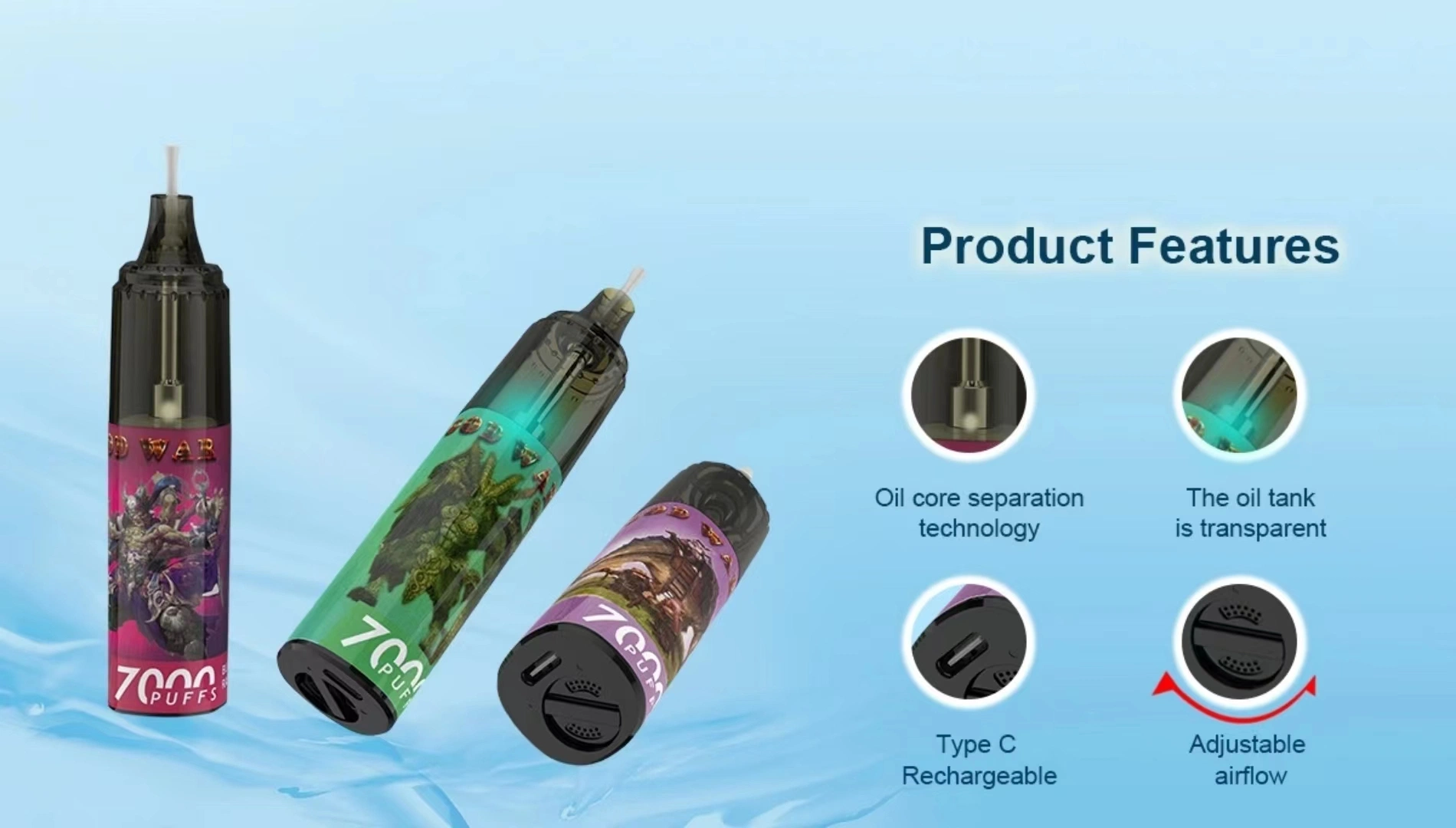 56 Regular Flavors Original Randm Tornado 7000 Puffs Disposable/Chargeable Vape Pen 2% & 5% Flashing RGB Tank Design 850mAh Type-C Rechargeable Disposable/Chargeable Mini vape